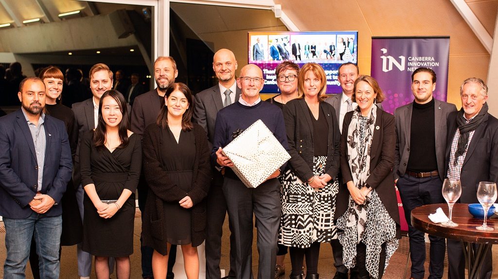 CBRIN Team Canberra Innovation Network advisers and board members giving Tony his gift